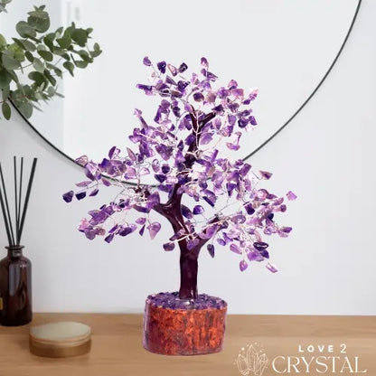 Amethyst Crystal Tree of Life With Silver Wire (Clarity of Mind & Focus)