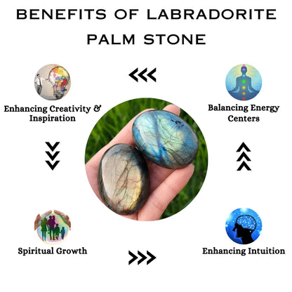 Labradorite Crystal Palm Stone (Energy & Vitality)