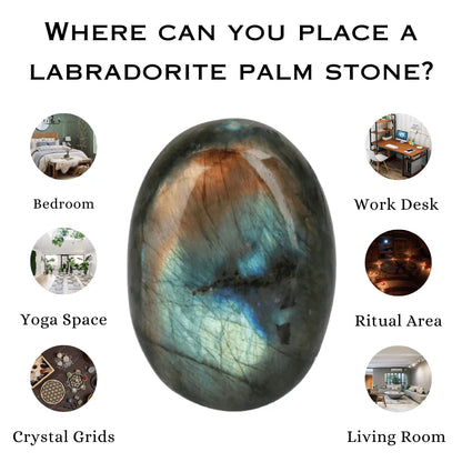 Labradorite Crystal Palm Stone (Energy & Vitality)