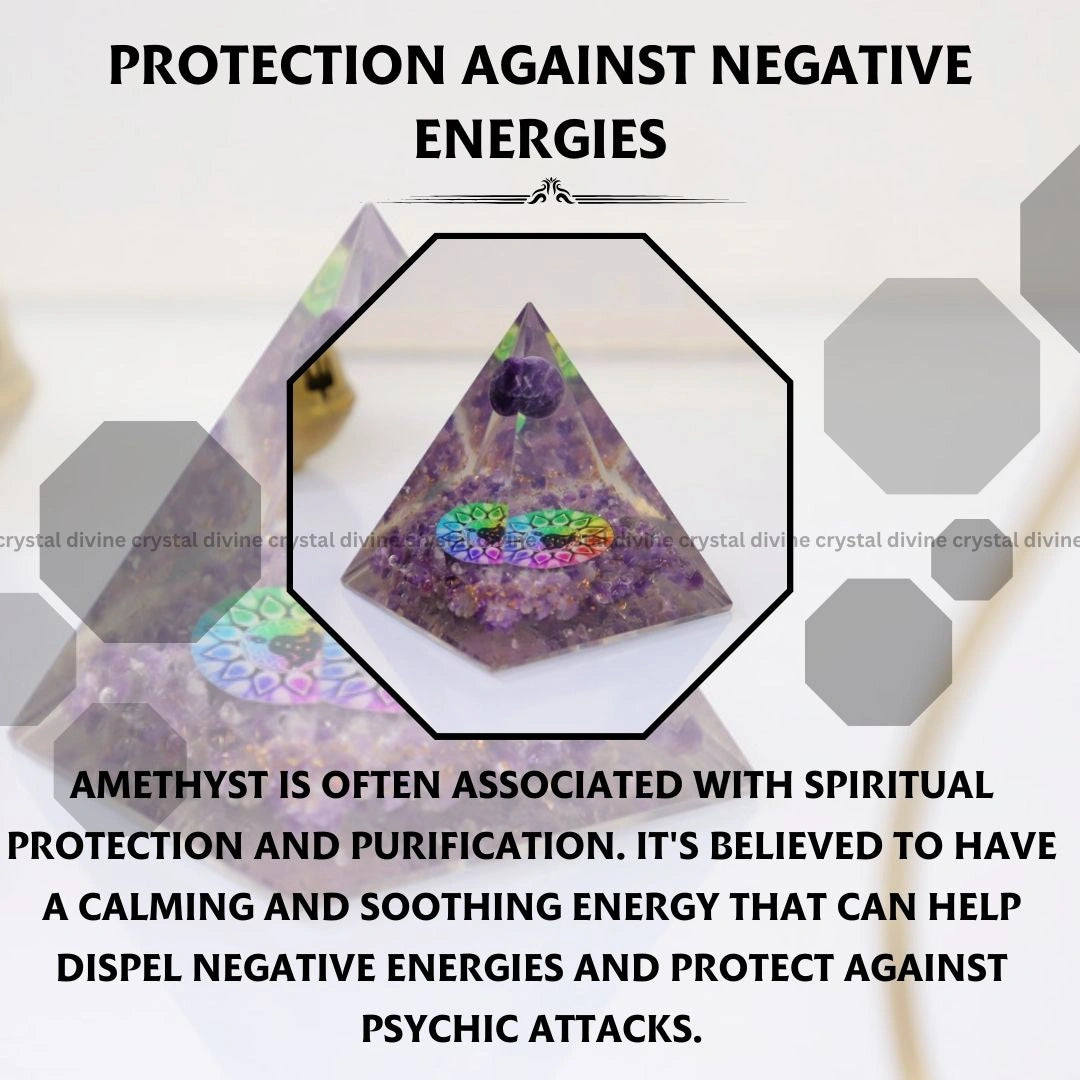 Amethyst Orgone Ball Pyramid (Spiritual Healing & Growth)