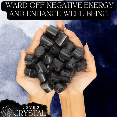 Black Tourmaline tumbled Stone Ward off negative energy and enhance well-being