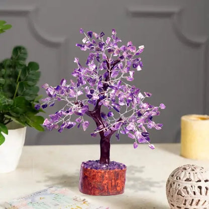 Amethyst Crystal Tree of Life With Silver Wire (Clarity of Mind & Focus)