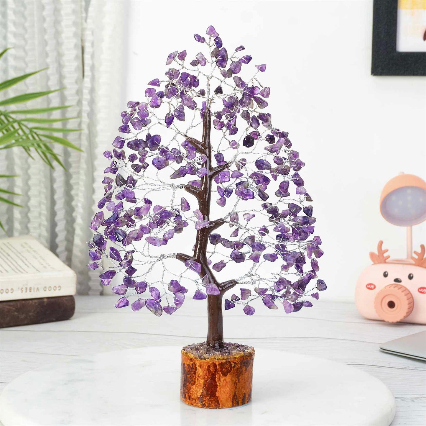 Amethyst & Clear Quartz Crystal Tree (Calming & Stress-Relief)