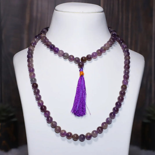 Amethyst Crystal Jaap Mala 108 Beads (Anxiety & Stress Relief)