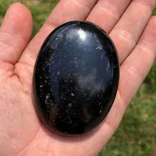 Black Tourmaline Crystal Palm Stone (Physical Healing)