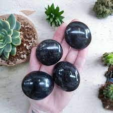 Black Tourmaline Crystal Palm Stone (Physical Healing)